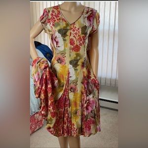 Vintage Bila boho dress w/panels in flare skirt S NWOT